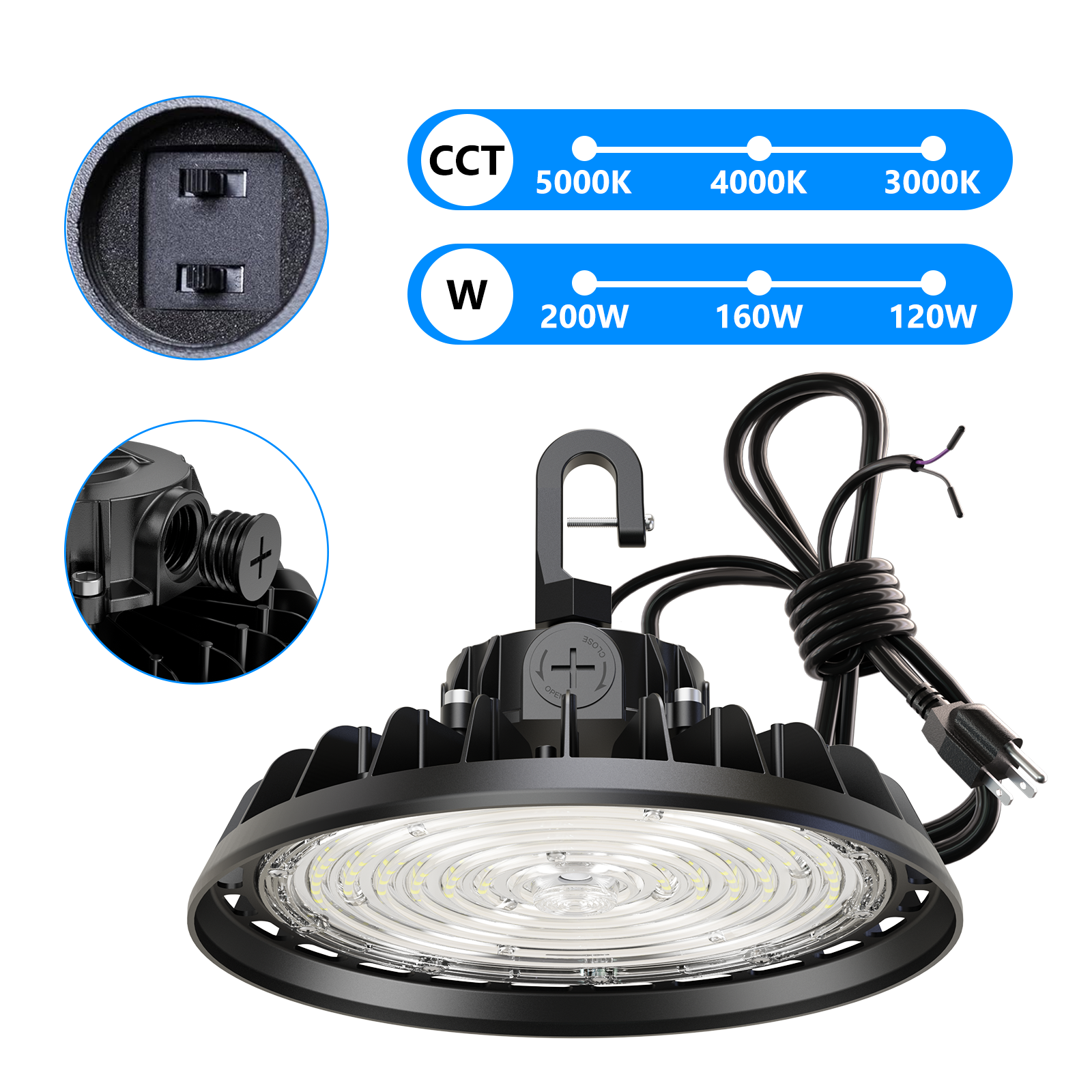 UFO Adjustable Wattage & CCT High Bay Series