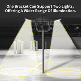 G GJIA 180° Double Bullhorn Bracket for Parking Lot Lights | 2-3/8-Inch Tenon Mount