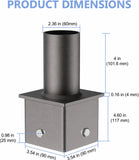 G GJIA 4-Inch Square Pole Tenon Adapter | 2-3/8-Inch Slip Fitter Mount