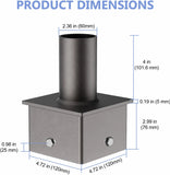 G GJIA 5-Inch Square Pole Tenon Adapter | 2-3/8-Inch Slip Fitter Mount