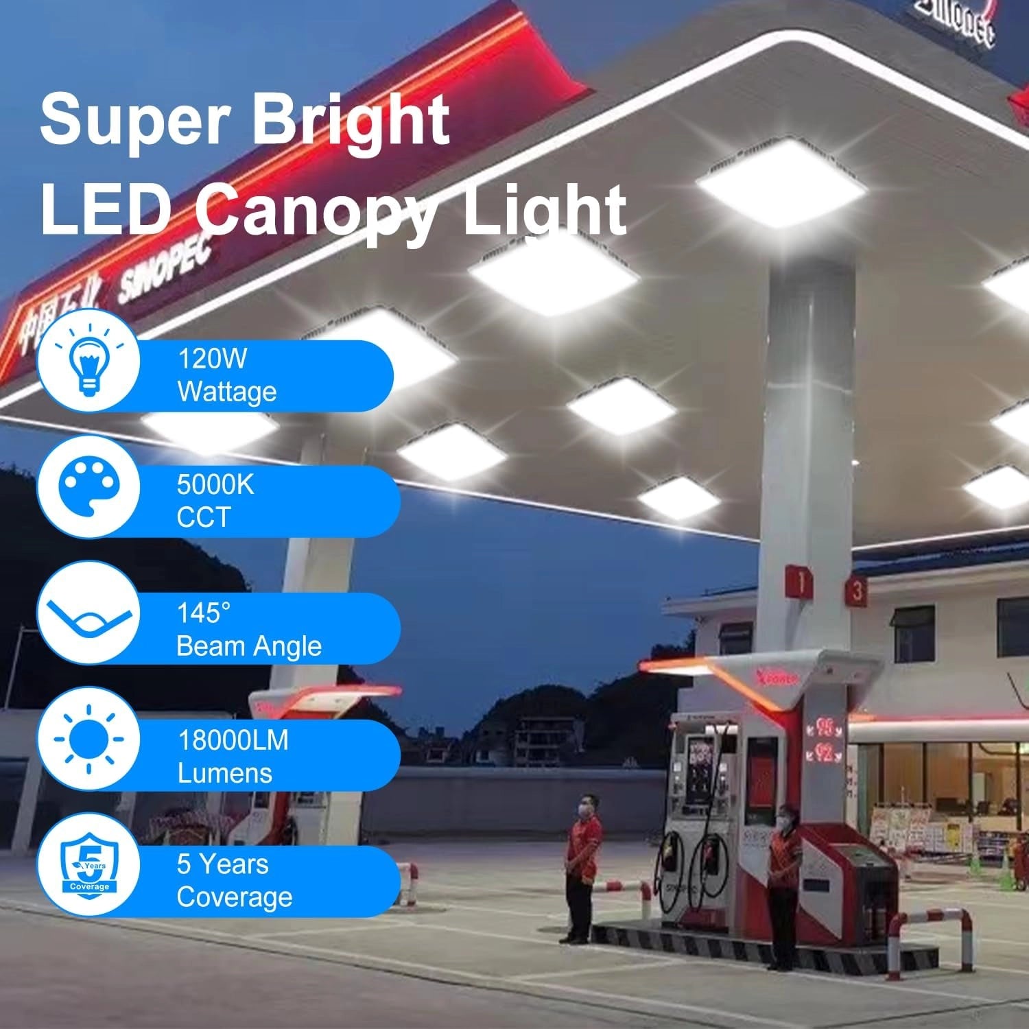 G GJIA 120W LED Canopy Gas Station Parking Garage Light 18,000LM - G GJIA® G GJIA®