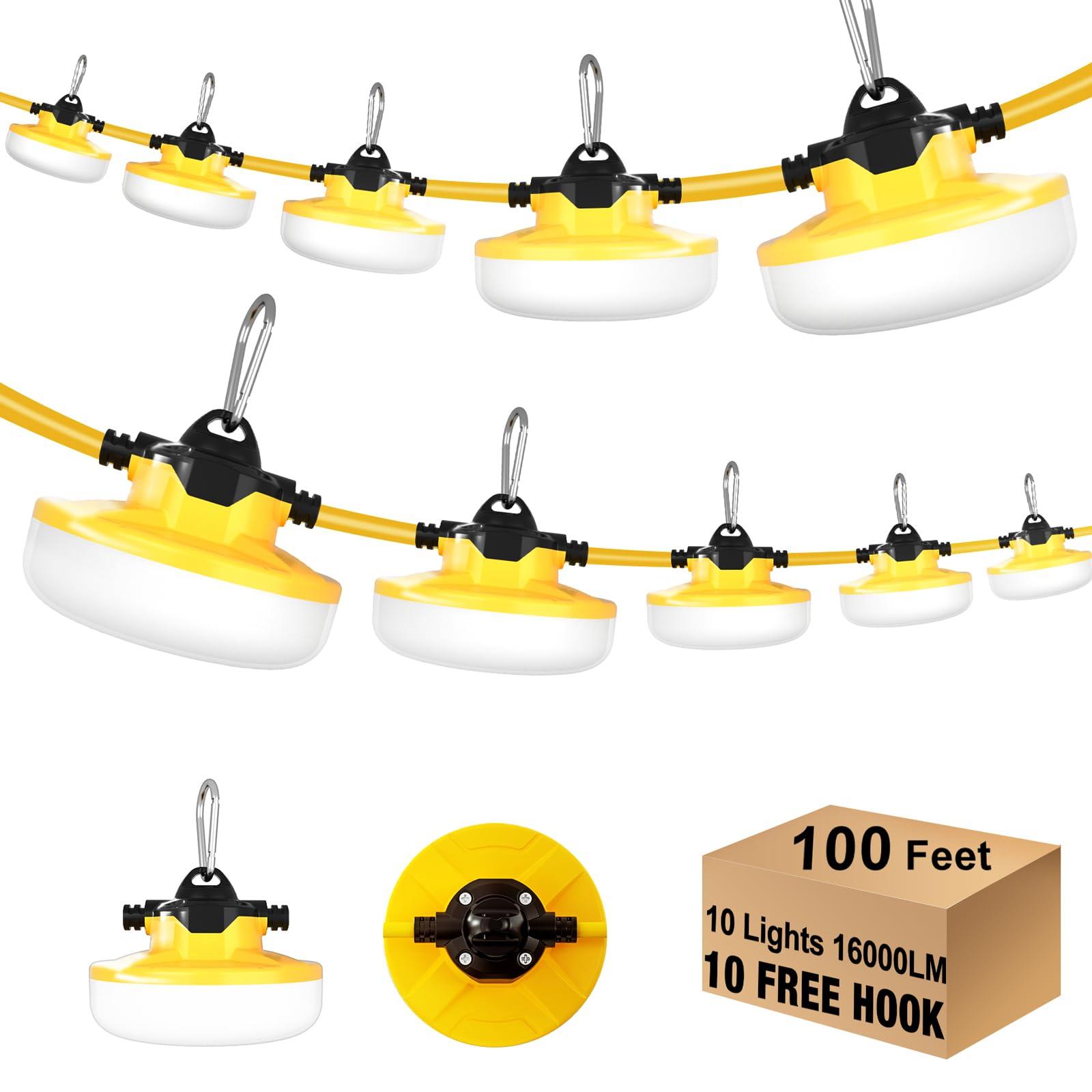 G GJIA® LED Construction String Light 100FT, 130W 16000Lumen - G GJIA® G GJIA®