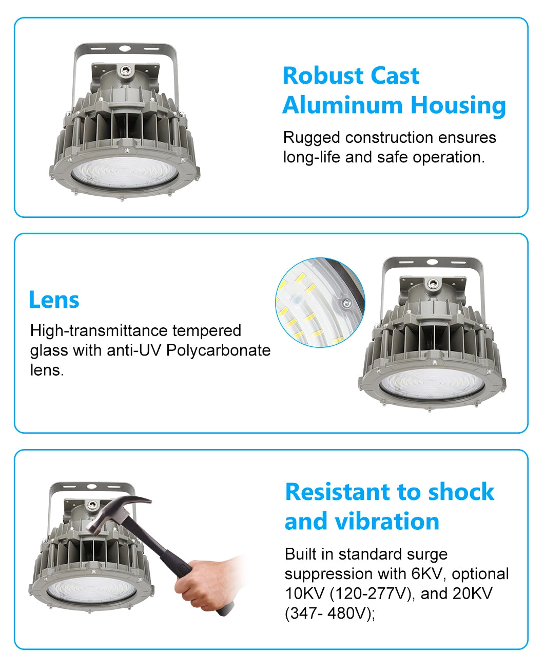 G GJIA LED Explosion Proof Lighting 100W 16,000lm For Hazardous Areas - G GJIA® G GJIA®