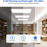 G GJIA Led Ceiling Panel Light 40W 2FTx2FT 2Pack, 5200lumens, Selectable Wattage & CCT, AC 120-277V