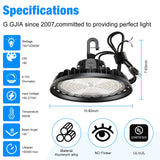 LED High Bay Lights 150W 22,500LM Adjustable Series 0-10V Dimmable, 5' Cable with US Plug