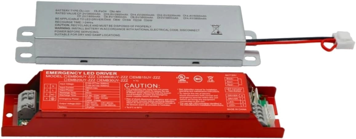 LED Emergency Backup Driver 15W, 90-260VDC 100-277VAC, for Dimmable LED Troffer Panel and Linear Fixtures, Over 90mins Emergency Time, UL Listed - G GJIA® G GJIA®