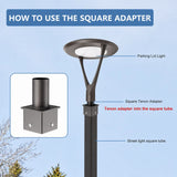 G GJIA 4-Inch Square Pole Tenon Adapter | 2-3/8-Inch Slip Fitter Mount