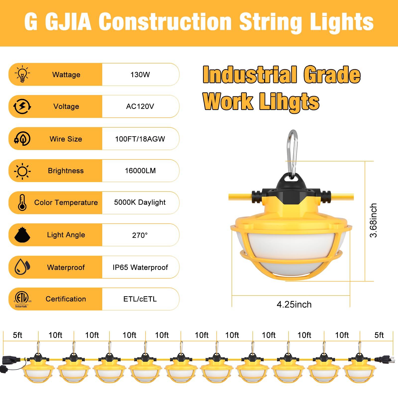 G GJIA® LED Construction String Lights - G GJIA®