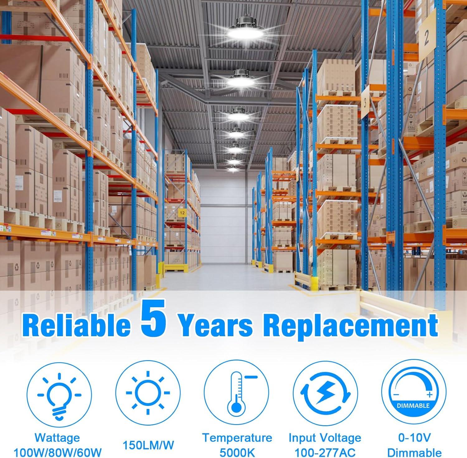 G GJIA® 100W AC100~277V Adjustable LED High Bay Lights (2 Pack) - G GJIA® G GJIA®