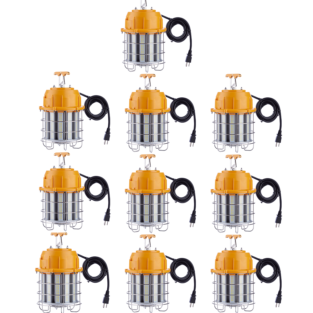 100W High Bay Temporary Job Site Hanging LED Linkable Work Light 360° Light 5000K Daylight AC100-277V