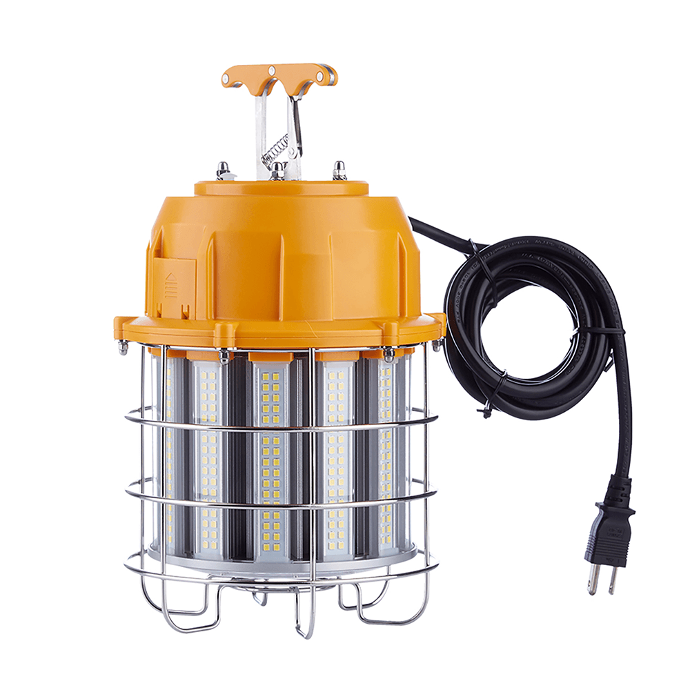 100W High Bay Temporary Job Site Hanging LED Linkable Work Light 360° Light 5000K Daylight AC100-277V