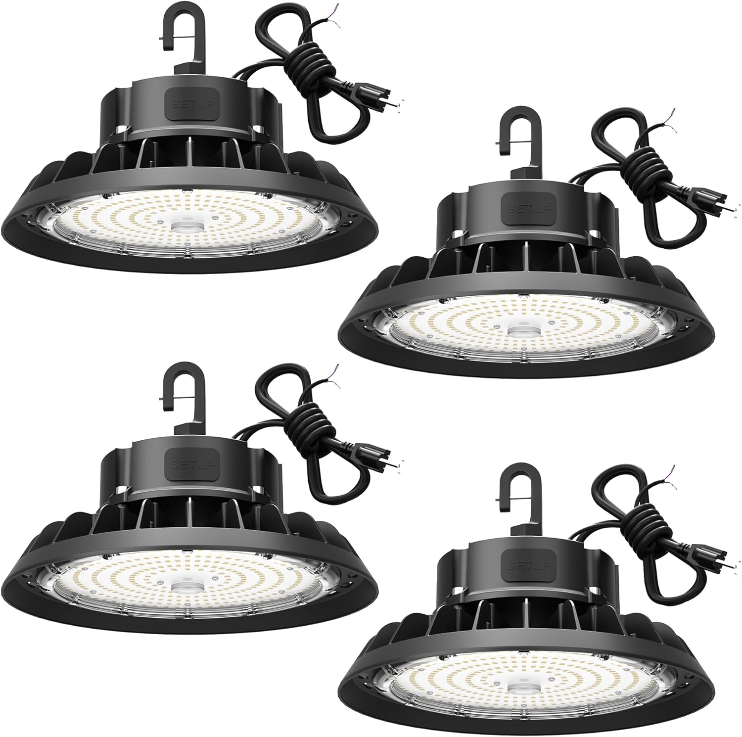 LED High Bay Lights 100W 14,000LM Adjustable Series 0-10V Dimmable, 5' Cable with US Plug