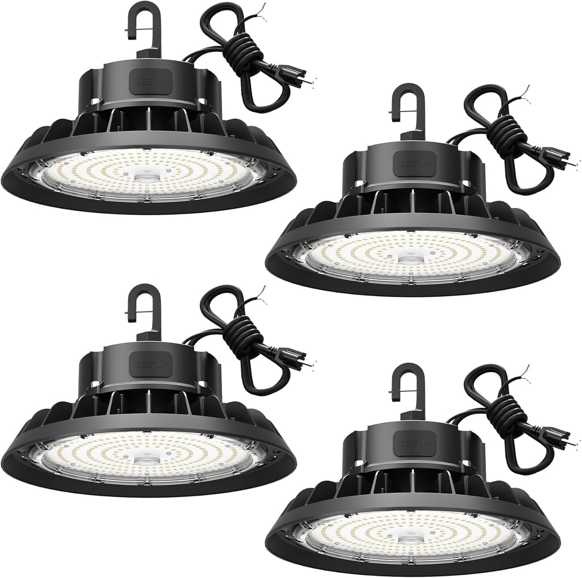 LED High Bay Lights 100W 14,000LM Adjustable Series 0-10V Dimmable, 5' Cable with US Plug