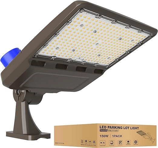 G GJIA 150W, 21,000LM LED Parking Lot Lights with Arm Mount, Dusk-to-Dawn