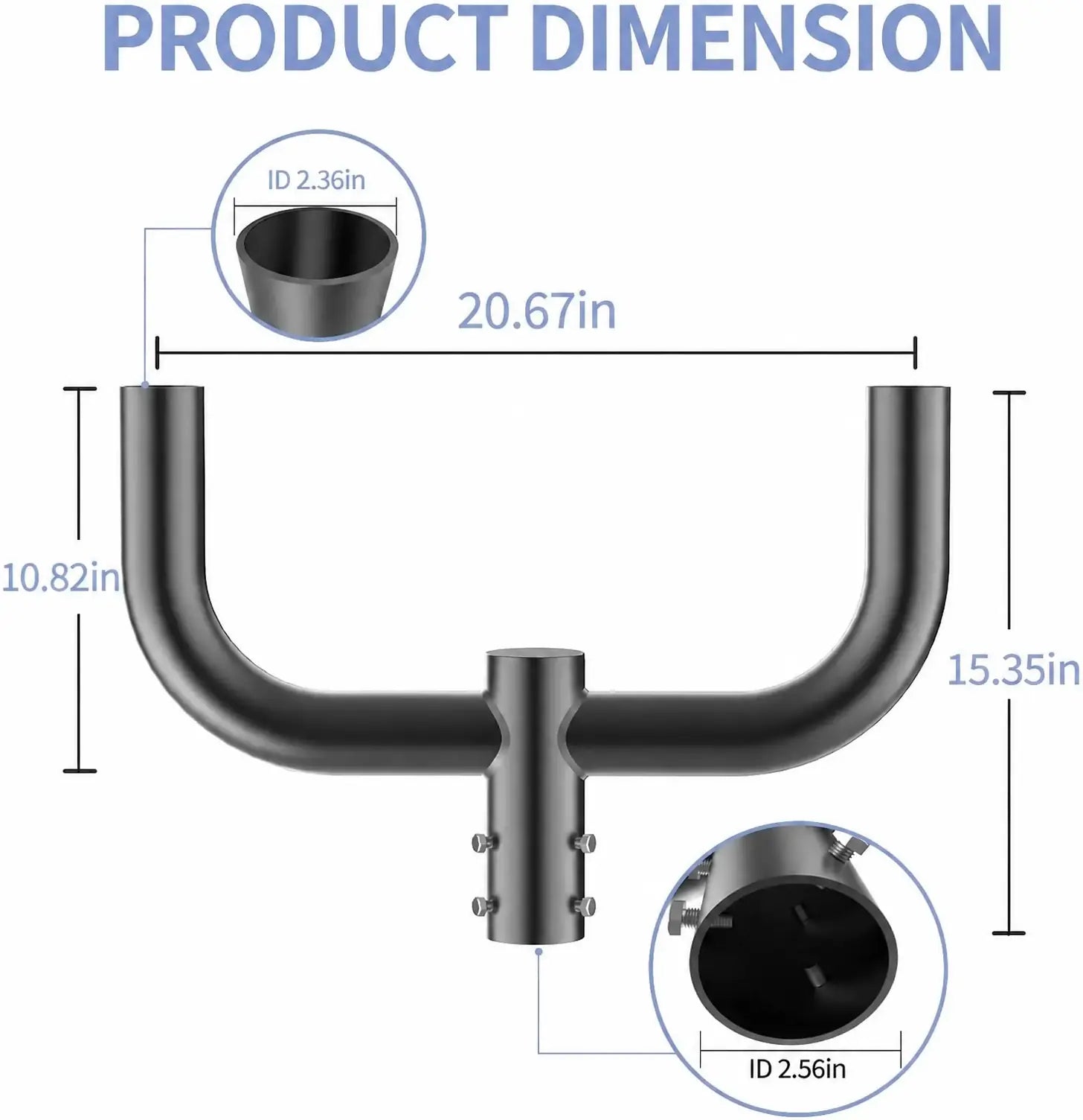GGJIA 180° Double Bullhorn Bracket for Parking Lot Lights | 2-3/8-Inch Tenon Mount