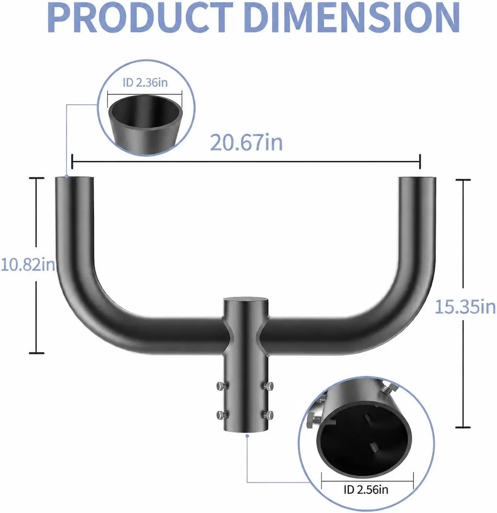 GGJIA 180° Double Bullhorn Bracket for Parking Lot Lights | 2-3/8-Inch Tenon Mount
