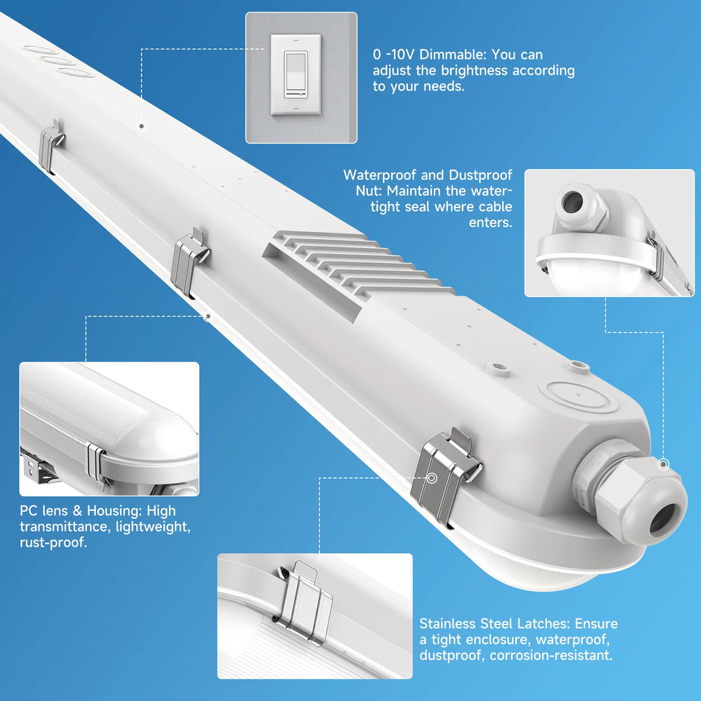 GGJIA LED Vapor Light, Vapor Proof Tight Light Fixture