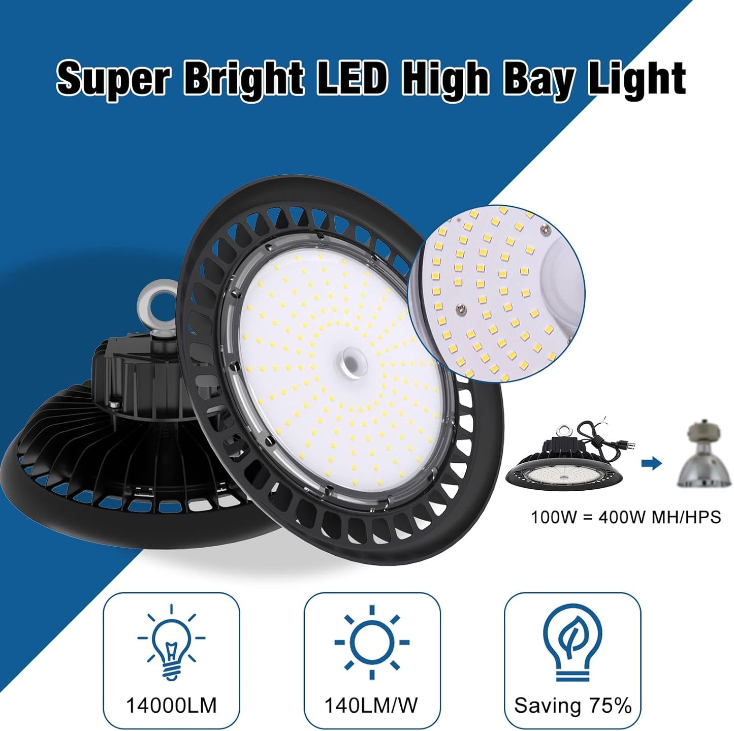 G GJIA® 100W LED High Bay lights- 4PACK