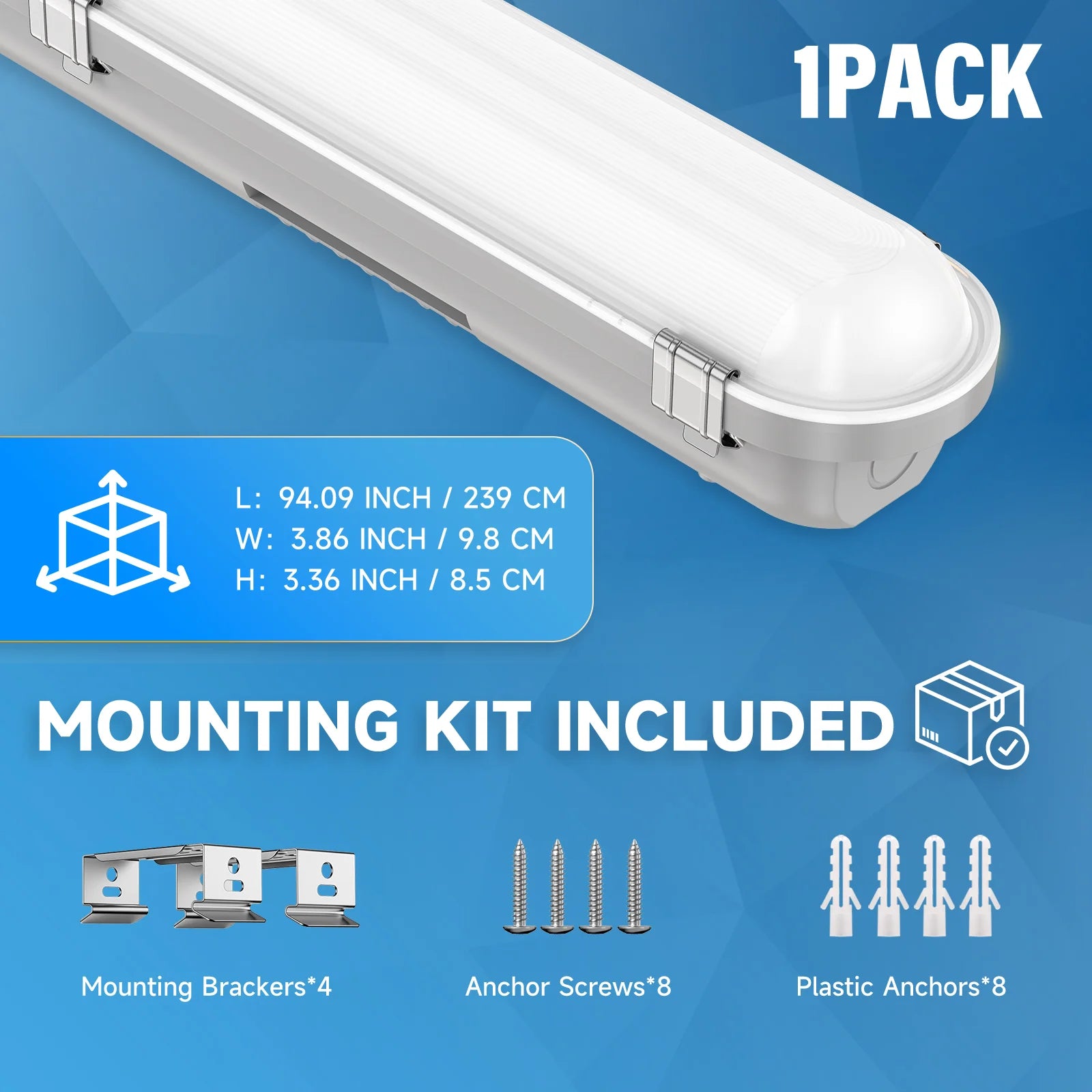 GGJIA LED Vapor Light, Vapor Proof Tight Light Fixture