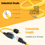 100W LED Construction String Lights 100FT 12,000LM 3 Prong 10 Integrated LED Lights