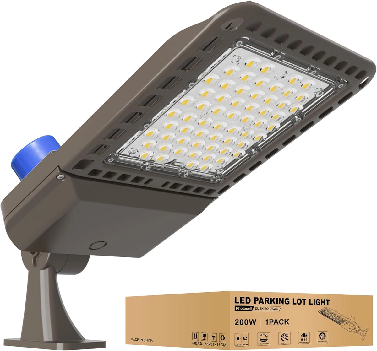 G GJIA 200W 28,000LM LED Parking Lot Lights with Arm Mount, Dusk-to-Dawn - G GJIA®