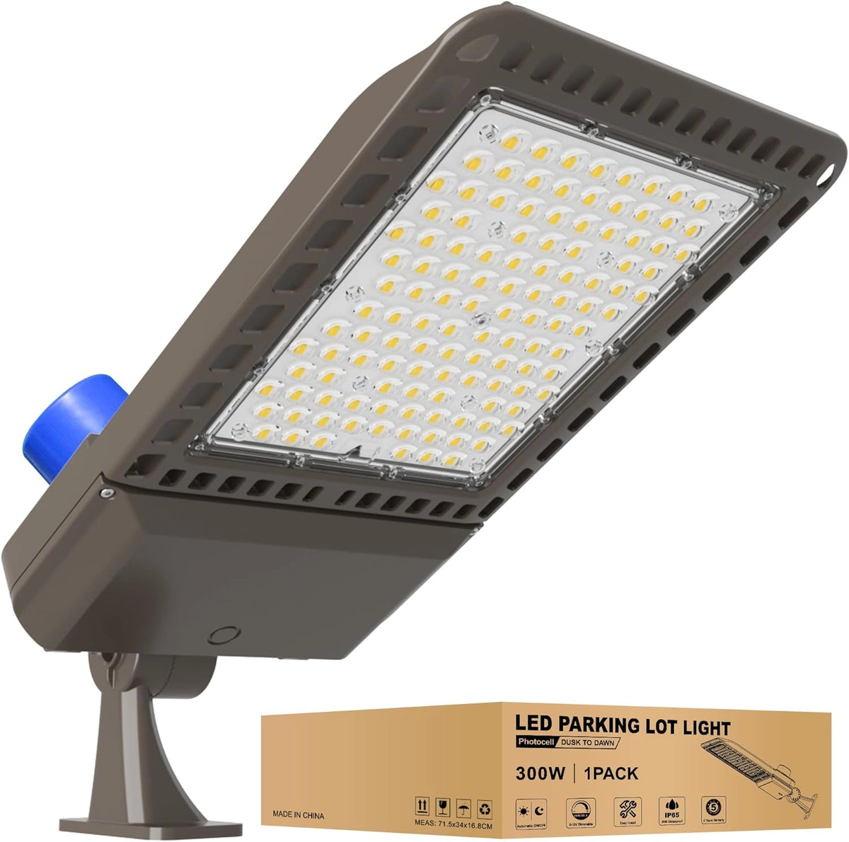 G GJIA 300W 42,000LM LED Parking Lot Lights with Arm Mount, Dusk-to-Dawn - G GJIA®