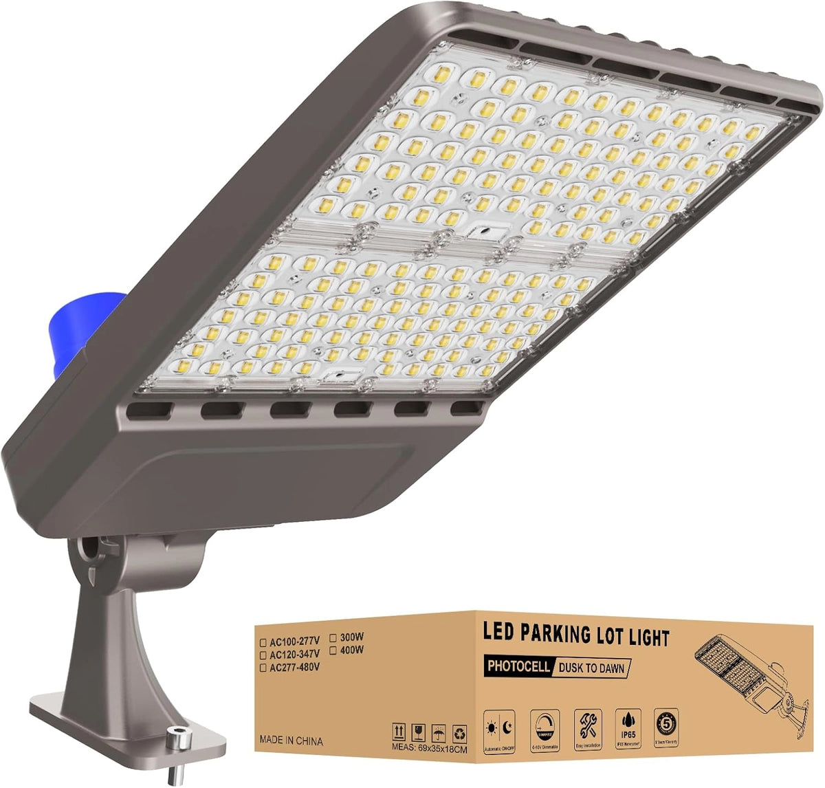 G GJIA 400W 56,000LM LED Parking Lot Lights with Arm Mount, Dusk-to-Dawn - G GJIA®