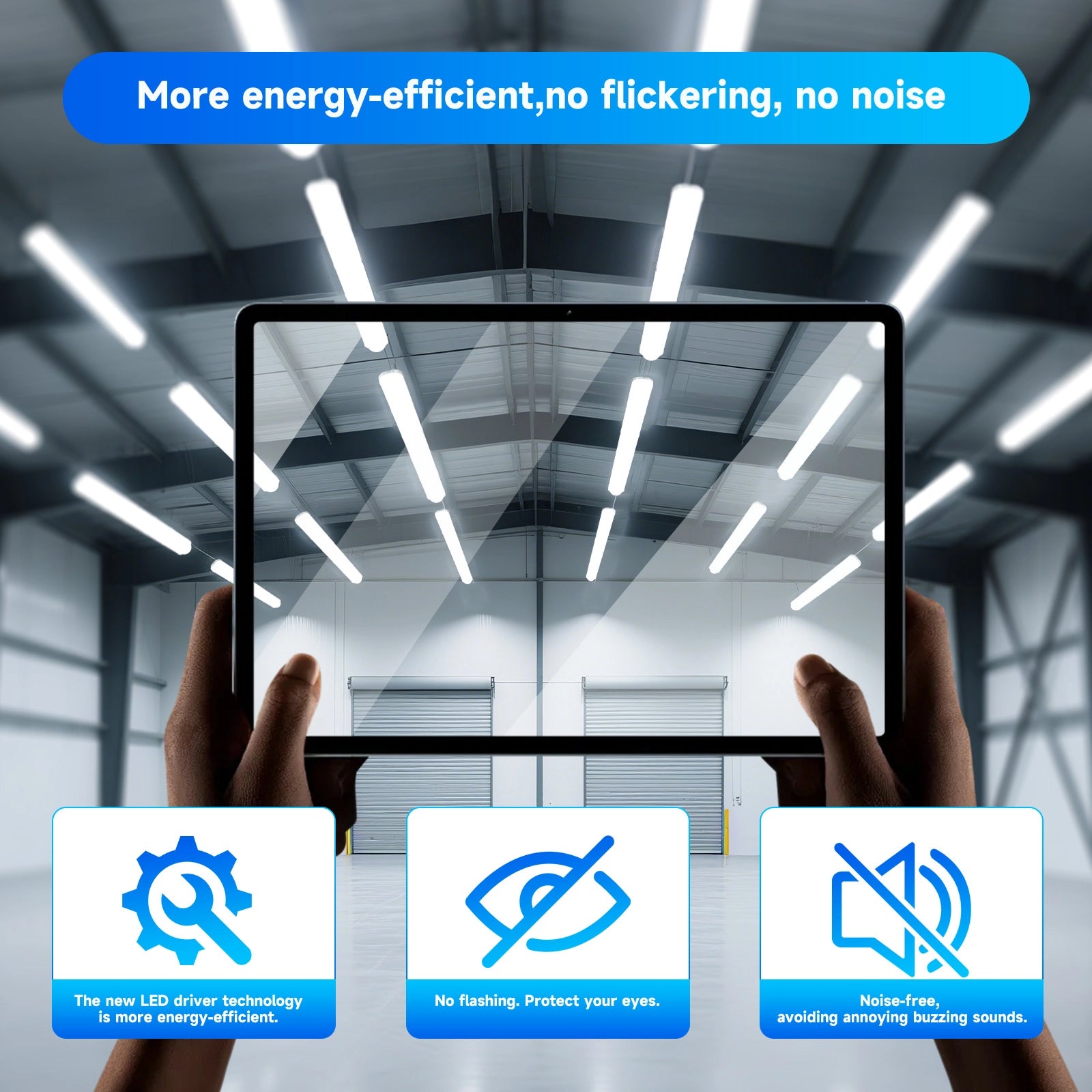 G GJIA 60W 4FT LED Vapor Light, Vapor Proof Tight Light Fixture, 8700Lm (4 Power/ 5 CCT) - G GJIA® G GJIA®