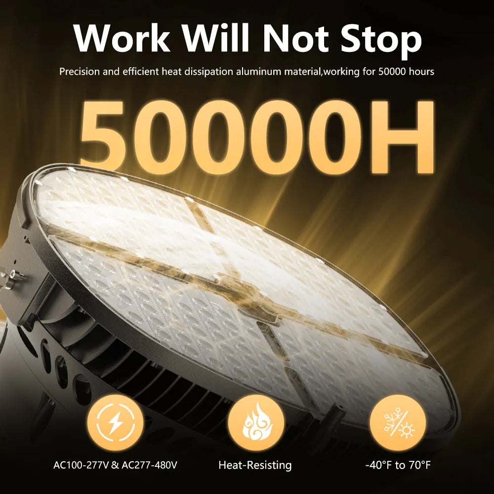 G GJIA 500W Led Outdoor Round Stadium Light, Flood Lighting 75,000LM - G GJIA®