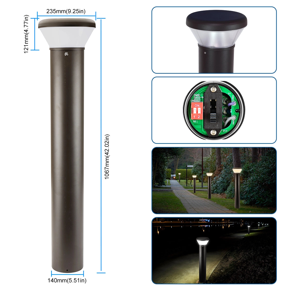 G GJIA LED Bollard Landscape Lights & Pathway Lighting 26W 3250LM - G GJIA® G GJIA®