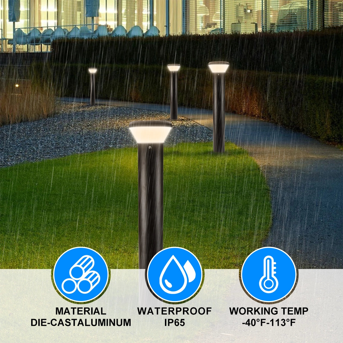 G GJIA LED Bollard Landscape Lights & Pathway Lighting 26W 3250LM - G GJIA® G GJIA®