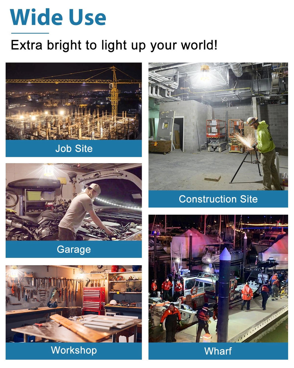 G GJIA LED Construction Temporary Job Site Hanging Work Light - G GJIA®