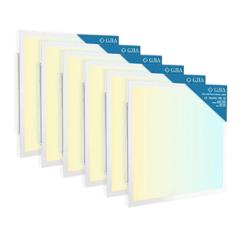 G GJIA Led Ceiling Panel Light 40W 2FTx2FT 2Pack, 5200lumens, Selectable Wattage & CCT, AC 120-277V