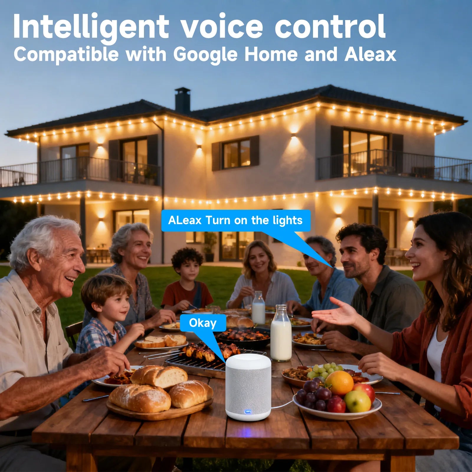 G GJIA RGBCW Permanent Outdoor Under Eave Lighting IP67, Intelligent Voice Control - G GJIA® G GJIA®