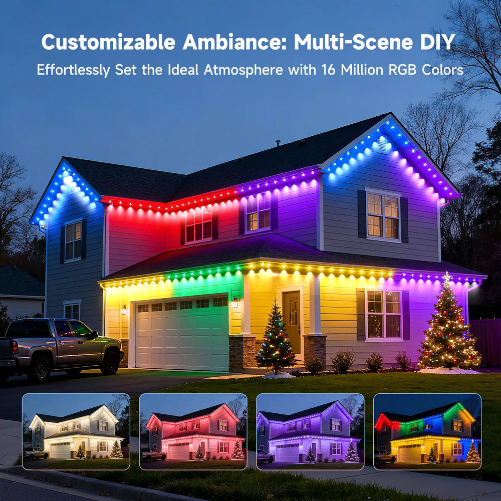 G GJIA RGBCW Permanent Outdoor Under Eave Lighting IP67, Intelligent Voice Control - G GJIA®