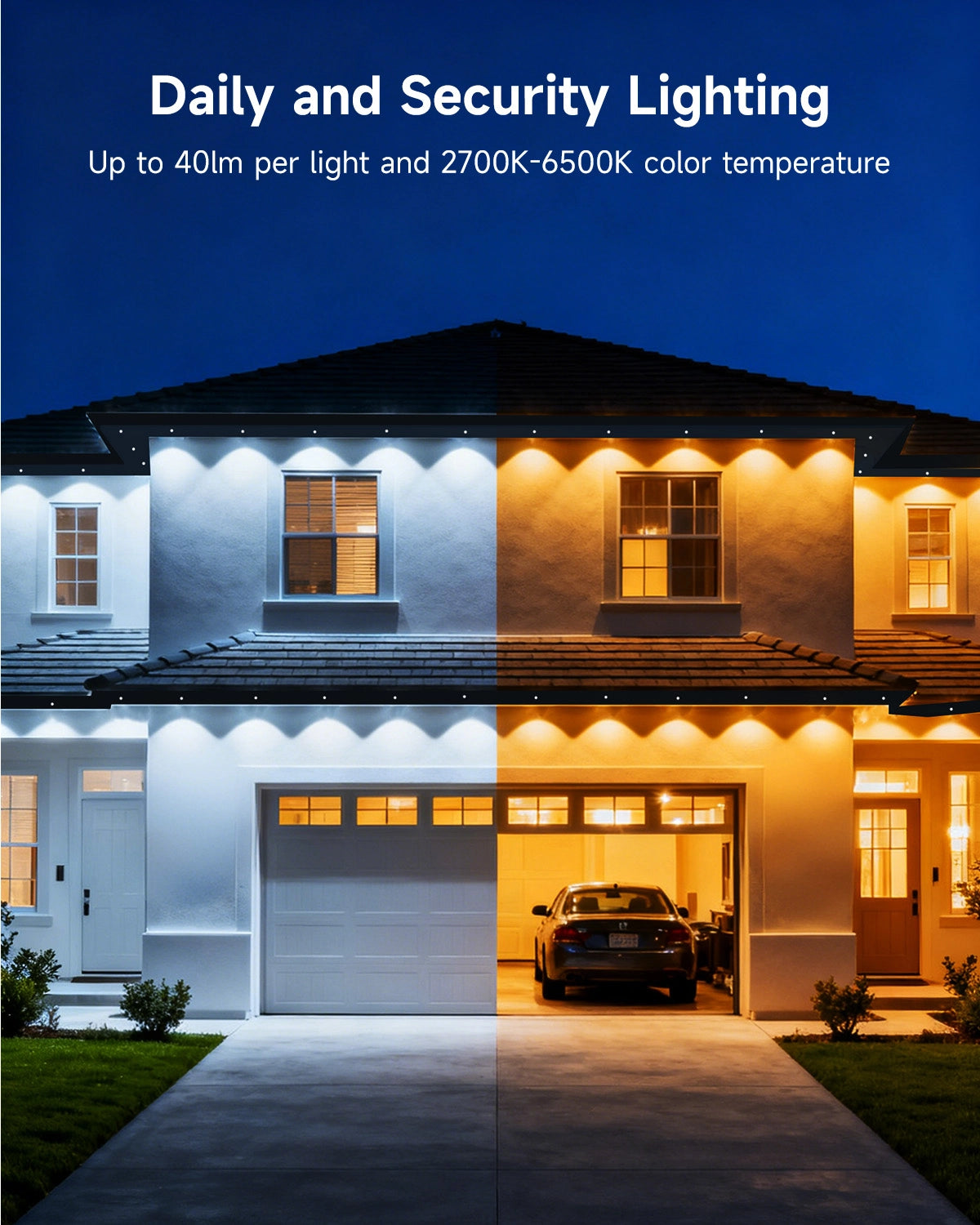 G GJIA RGBCW Permanent Outdoor Under Eave Lighting IP67, Intelligent Voice Control - G GJIA® G GJIA®