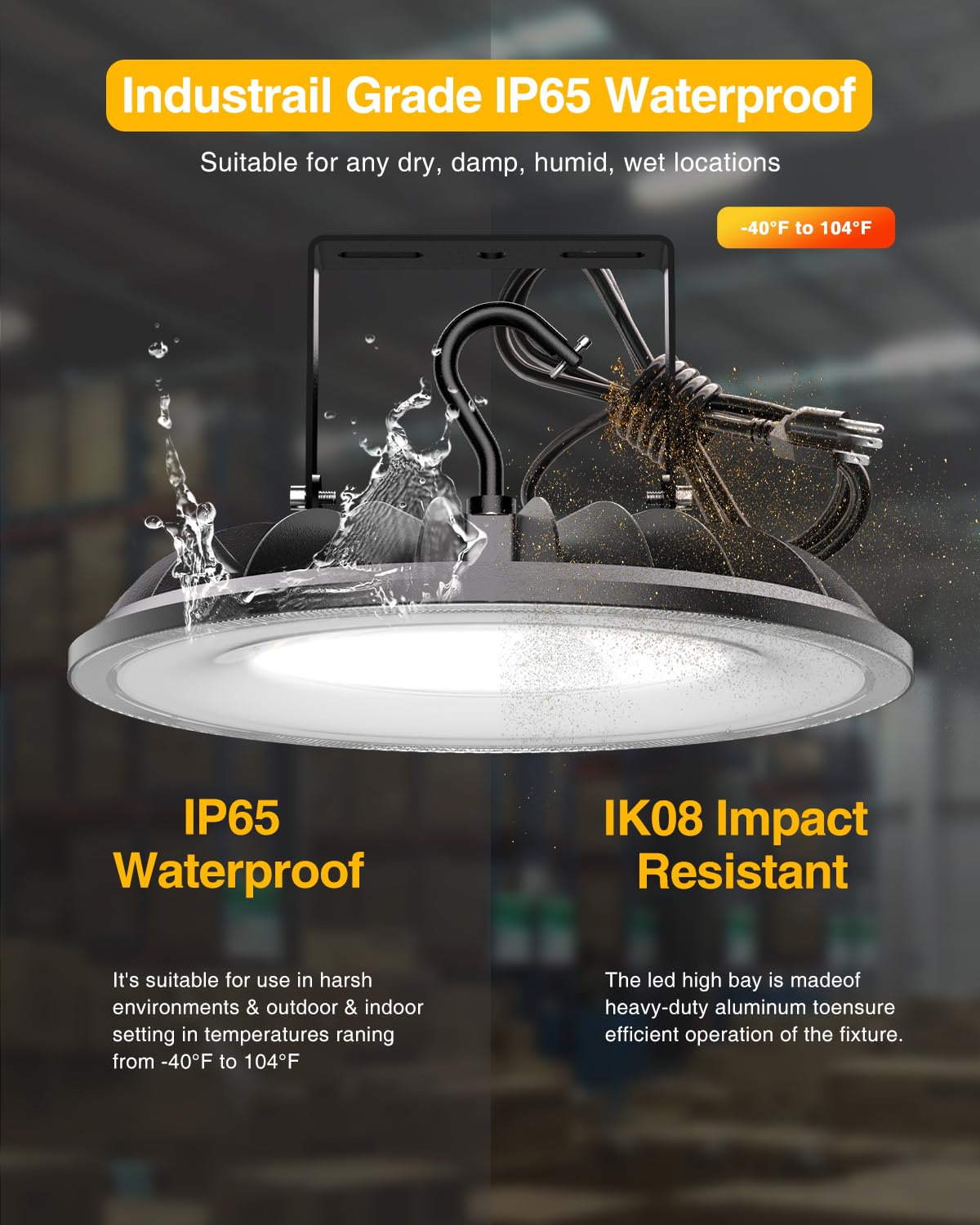 G GJIA UFO High Bay LED Shop Lights UL Listed, US Hook and U Bracket Mounting - G GJIA® G GJIA®