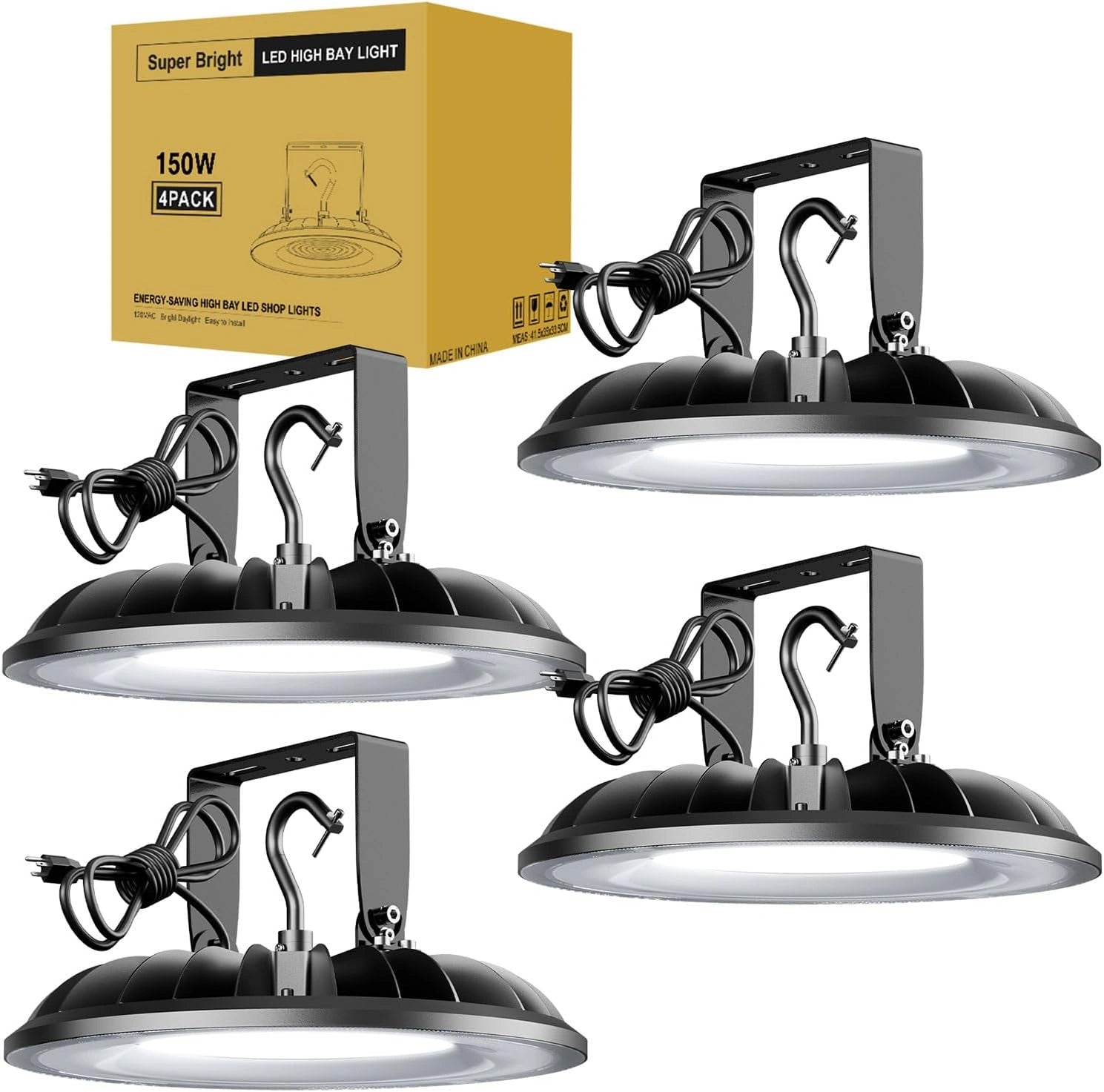 G GJIA UFO High Bay LED Shop Lights UL Listed, US Hook and U Bracket Mounting - G GJIA® G GJIA®