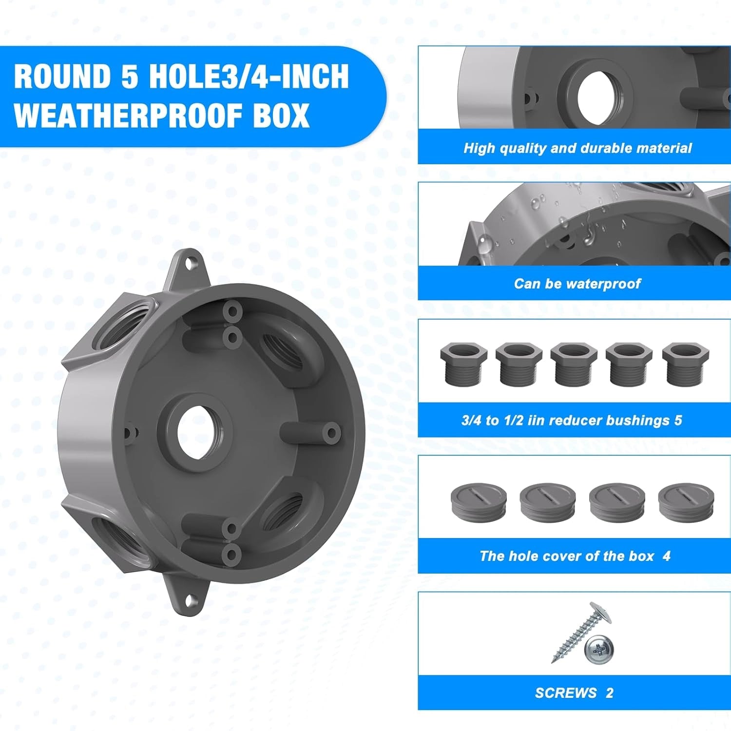 G GJIA Weatherproof Round Electrical Outlet Box - G GJIA® G GJIA®