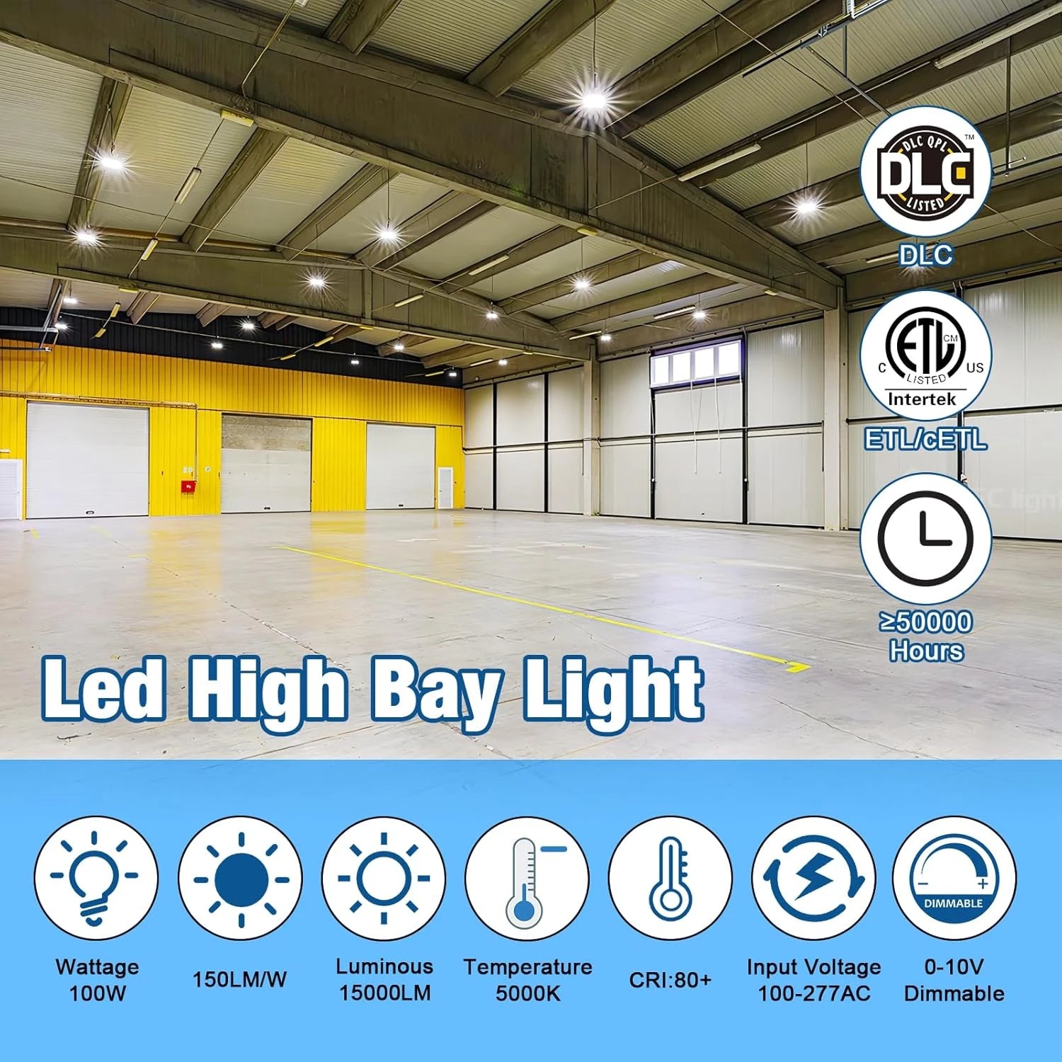G GJIA 100-400W LED High Bay Lights Adjustable Series 0-10V Dimmable
