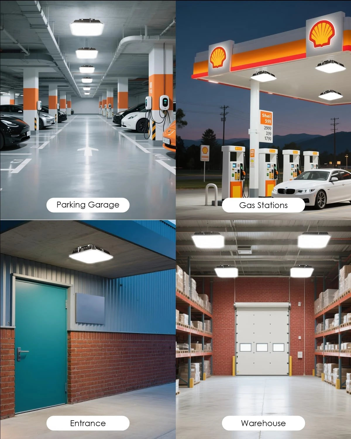 G GJIA 100W LED Canopy Gas Station Parking Garage Light 18,000LM