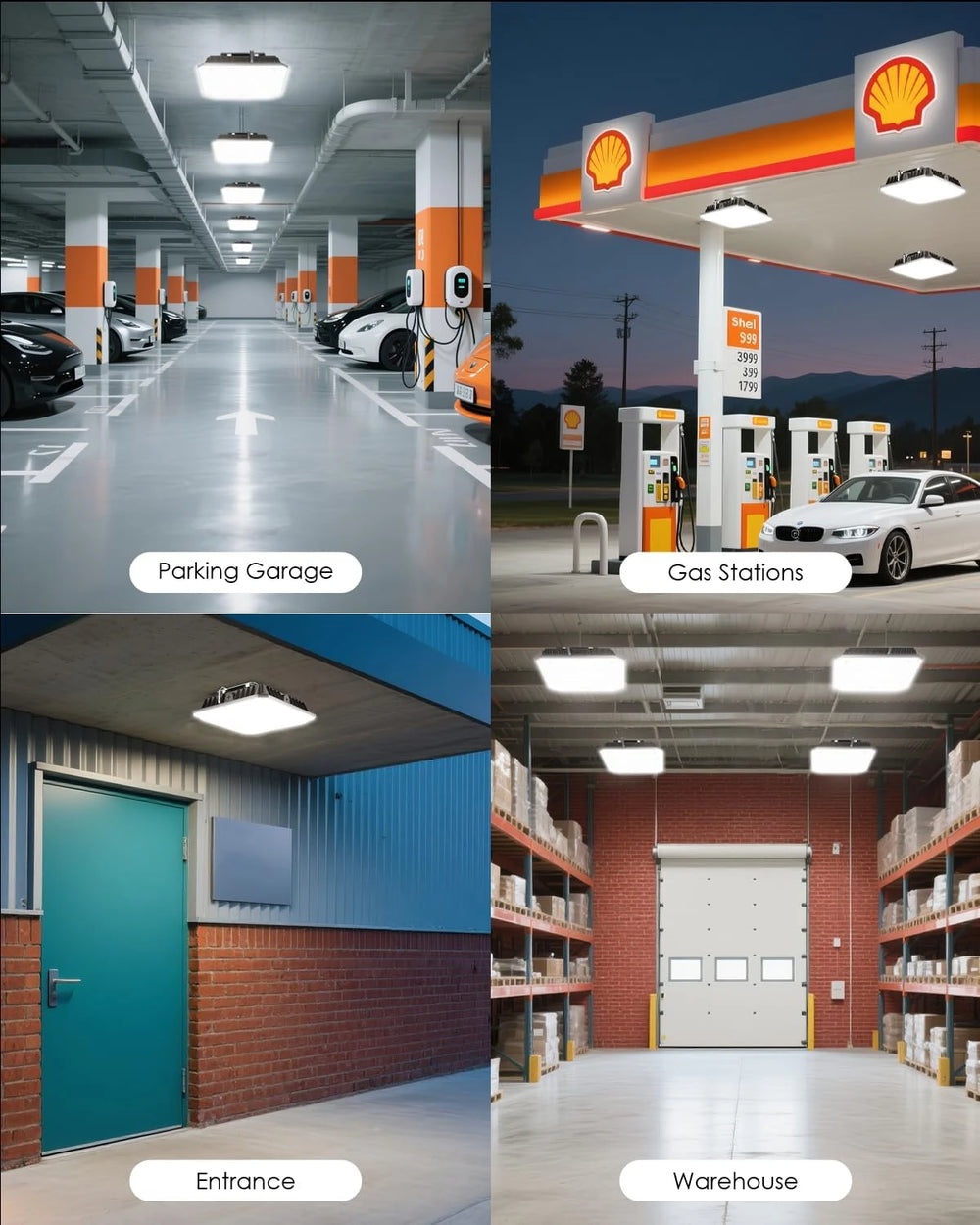 G GJIA 100W LED Canopy Gas Station Parking Garage Light 18,000LM