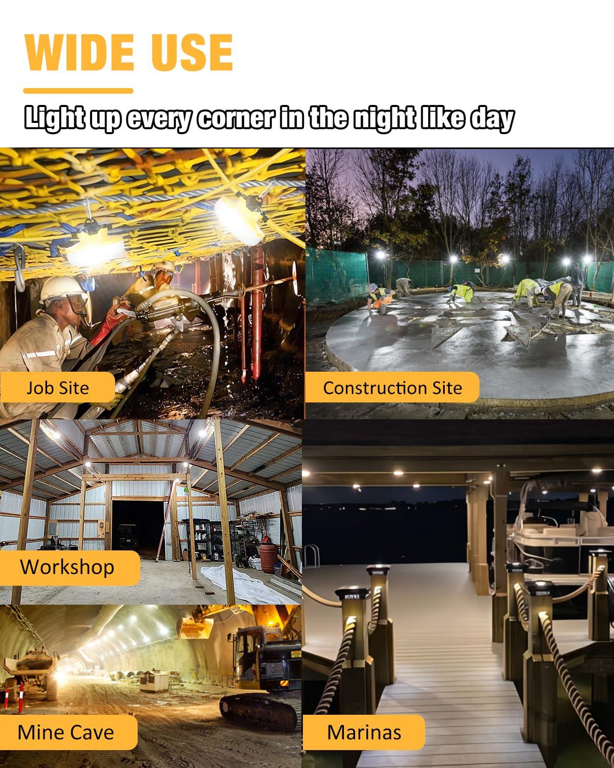 G GJIA® LED Construction String Light 100FT, 130W 16000Lumen - G GJIA®