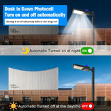 G GJIA 150W, 21,000LM LED Parking Lot Lights with Arm Mount, Dusk-to-Dawn - G GJIA®