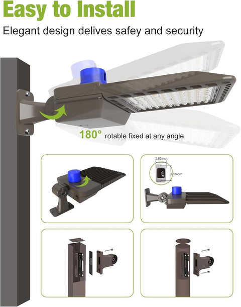 G GJIA 150W, 21,000LM LED Parking Lot Lights with Arm Mount, Dusk-to-Dawn - G GJIA®