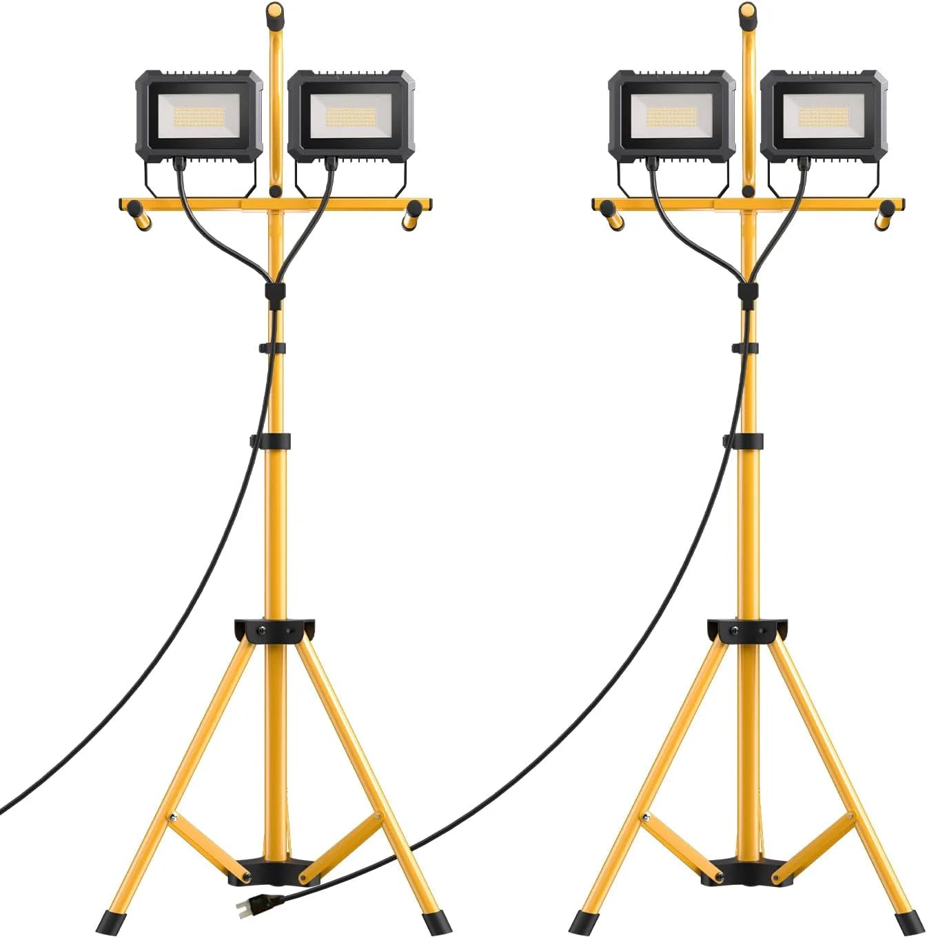 G GJIA 80W LED Tripod Light 10000LM, 2 Head Portable Work Lights on stand