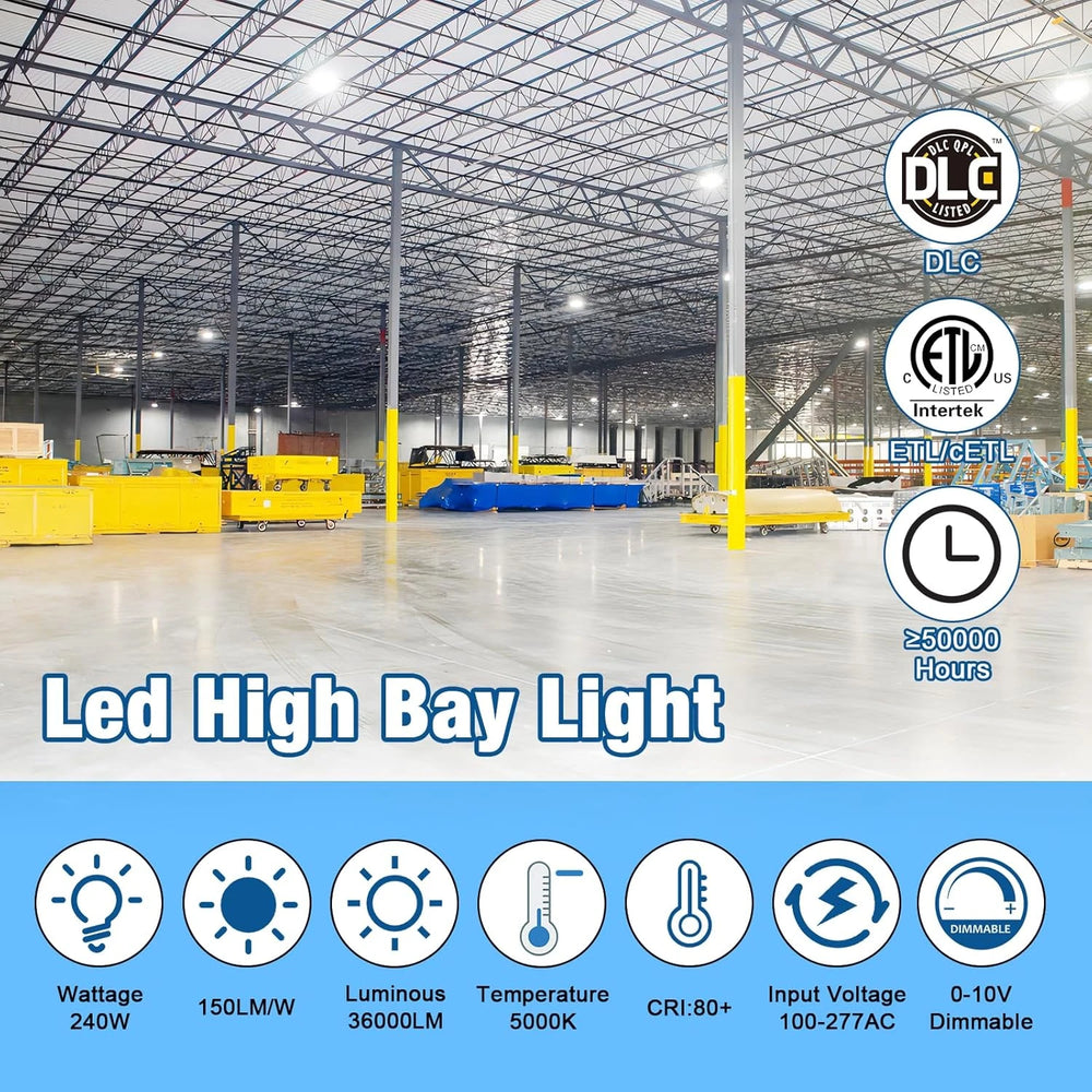G GJIA 240W LED High Bay Lights Adjustable Series 0-10V Dimmable
