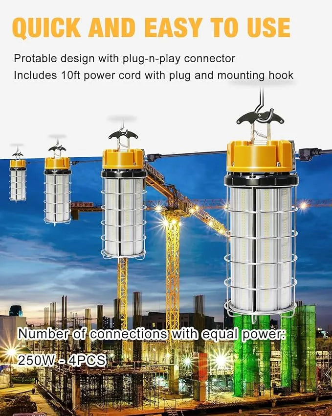 G GJIA 250W LED Construction Temporary Job Site Hanging Work Light - G GJIA®