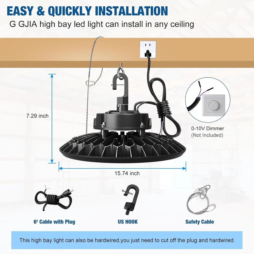G GJIA 300W LED High Bay Lights Adjustable Series 0-10V Dimmable