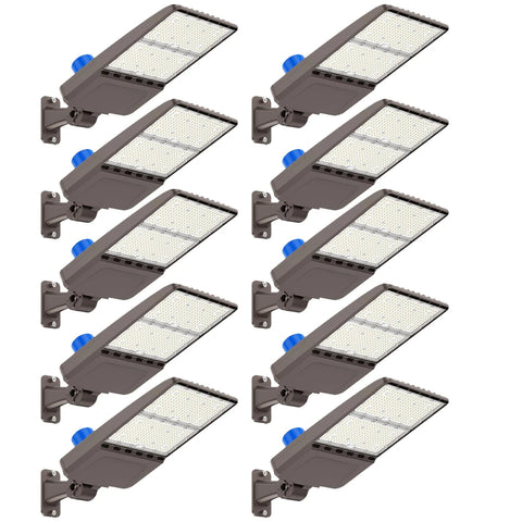 G GJIA 400W 56,000LM LED Parking Lot Lights with Arm Mount, Dusk-to-Dawn